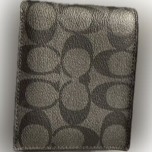 Coach Charcoal and Black Signature Wallet
